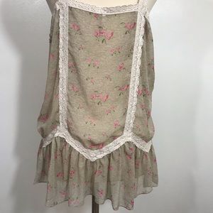 Free People boho top lace and flower detail